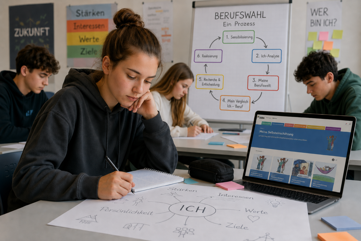 Profolio im Klassenzimmer hilft bei der Selbsteinschätzung